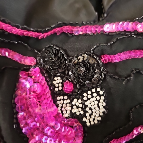 Vintage 80's Avalon 100% Silk Sequins Top Size L - Picture 6 of 9